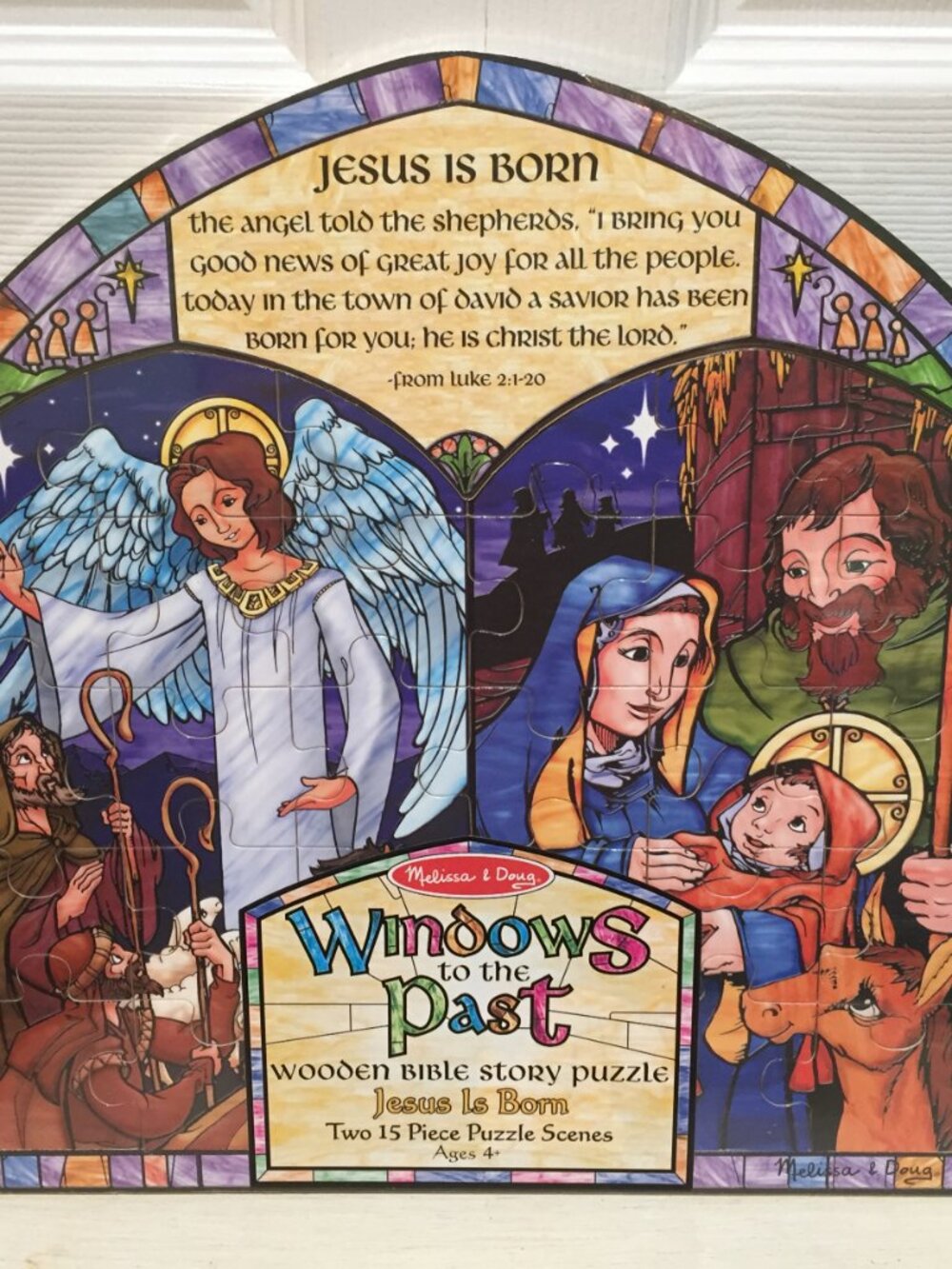 Melissa & Doug Windows to the Past Jesus Is Born 15 Piece Wooden Puzzle NEW/SEAL